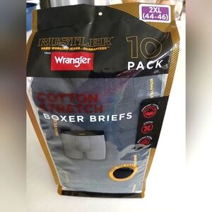 NEW Rustler Everyday Comfort Boxer Briefs 10 PK Size XL Black/Naval Academy/Fig